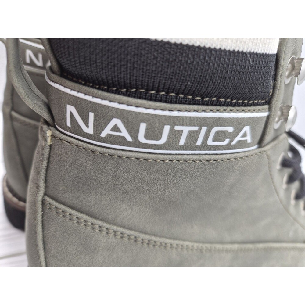 Nautica Galiah Faux Suede Green Gray Combat Boots Size 9 new without box - Picture 5 of 6